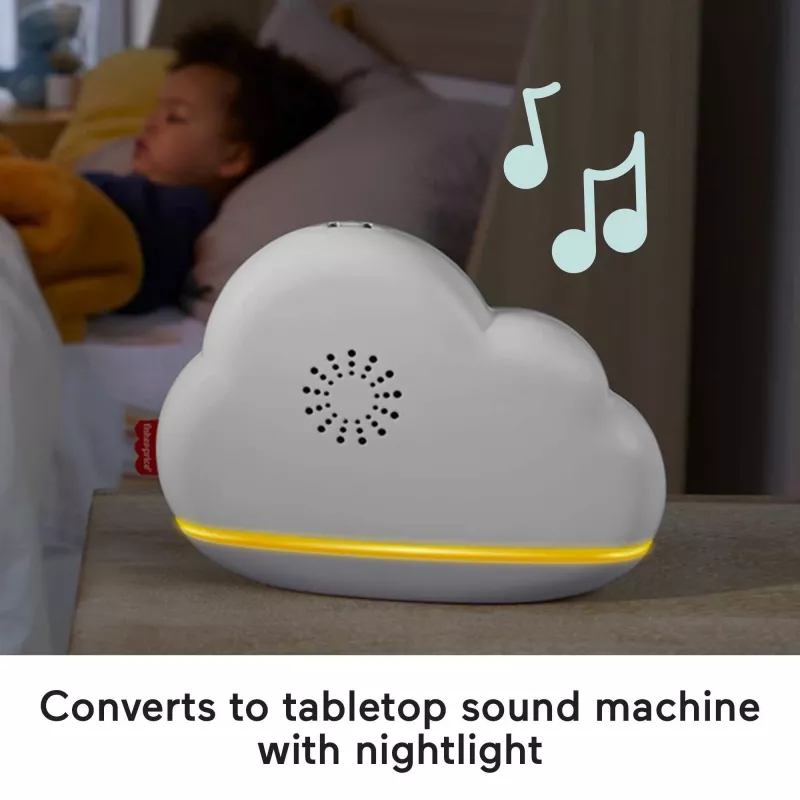 Fisher-Price Rainbow Showers Karuzela do łóżeczka z funkcją przyłóżkową, łóżeczko, dźwięk, lampka nocna, wbudowany timer, tkanina, plastik