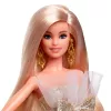 Barbie Signature Lalka Świąteczna 2025, Kolekcjonerska Edycja Sezonowa, Blondynka w Sukni ze Złota i Srebra