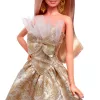 Barbie Signature Lalka Świąteczna 2025, Kolekcjonerska Edycja Sezonowa, Blondynka w Sukni ze Złota i Srebra