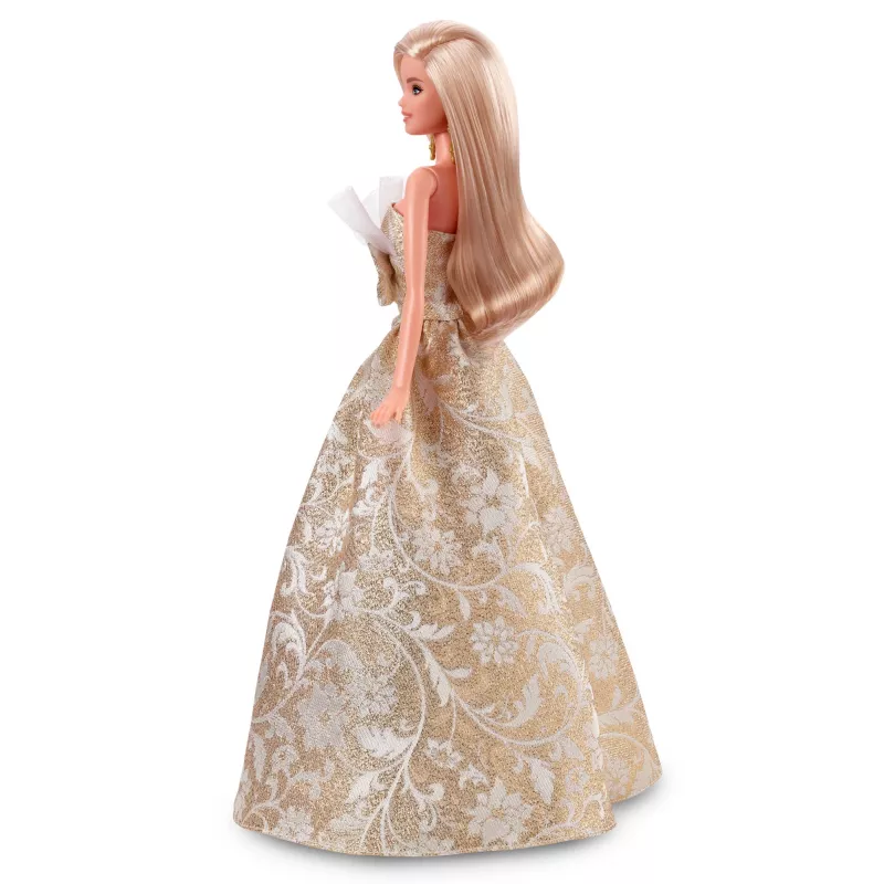 Barbie Signature Lalka Świąteczna 2025, Kolekcjonerska Edycja Sezonowa, Blondynka w Sukni ze Złota i Srebra