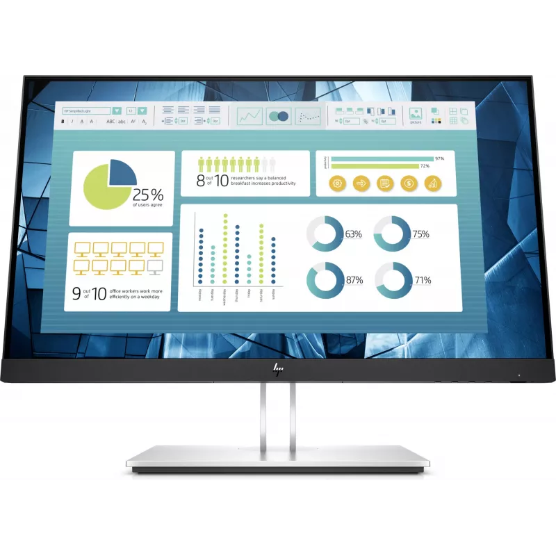 Monitor komputerowy HP E-Series E22 G4 54,6 cm (21,5 cala) 1920 x 1080 pikseli Full HD LCD Czarny, Srebrny