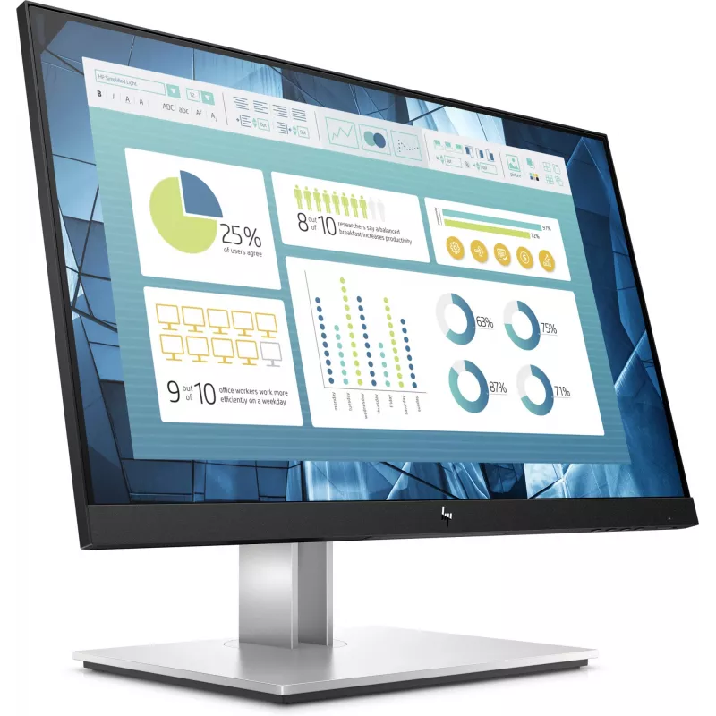 Monitor komputerowy HP E-Series E22 G4 54,6 cm (21,5 cala) 1920 x 1080 pikseli Full HD LCD Czarny, Srebrny