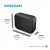 HP Czarny Głośnik Bluetooth 350, Bezprzewodowy, USB Type-C, Mono głośnik przenośny, Czarny, Prostokątny, Przyciski