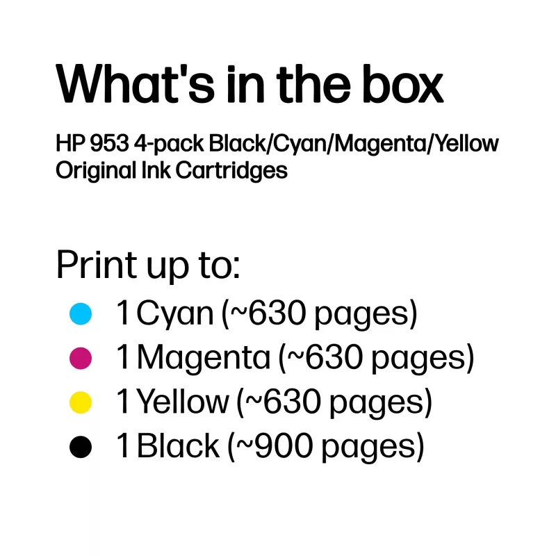 HP 953 4-pack Czarny/cyjan/magenta/żółty Oryginalnyne wkłady atramentowe