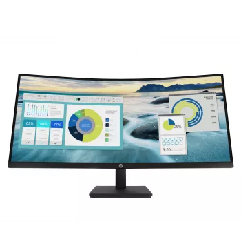 HP P34hc G4 WQHD USB-C Curved Monitor, 86,4 cm (34 cale), 3440 x 1440 pikseli, Wide Quad HD, LCD, 5 ms, Czarny