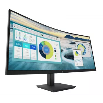 HP P34hc G4 WQHD USB-C Curved Monitor, 86,4 cm (34 cale), 3440 x 1440 pikseli, Wide Quad HD, LCD, 5 ms, Czarny