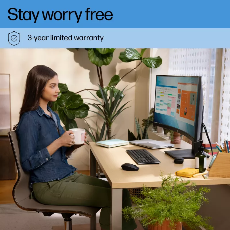 HP P34hc G4 WQHD USB-C Curved Monitor, 86,4 cm (34 cale), 3440 x 1440 pikseli, Wide Quad HD, LCD, 5 ms, Czarny