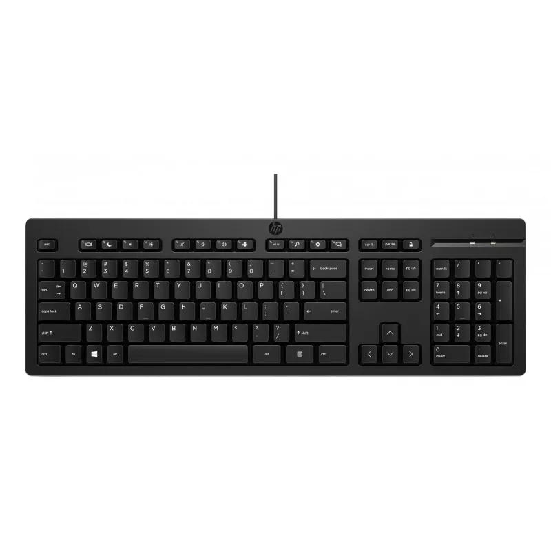 HP 125 Wired klawiatura Full-size USB Membrane QWERTY Czarny