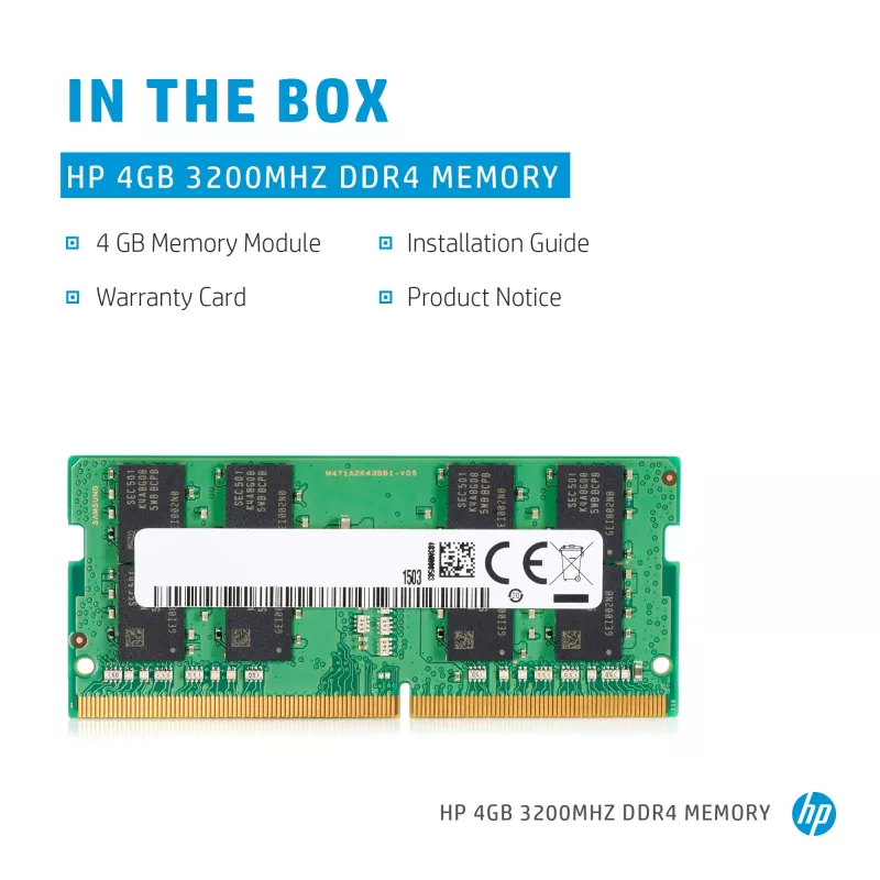 HP 286H5AA moduł pamięci 4 GB 1 x 4 GB DDR4 260-pin SO-DIMM