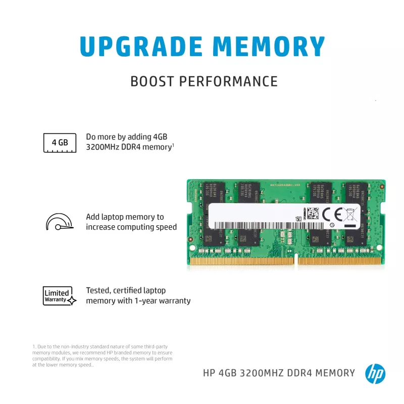 HP 286H5AA moduł pamięci 4 GB 1 x 4 GB DDR4 260-pin SO-DIMM