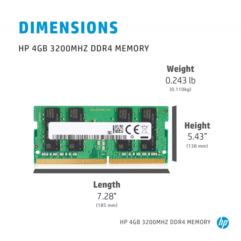 HP 286H5AA moduł pamięci 4 GB 1 x 4 GB DDR4 260-pin SO-DIMM