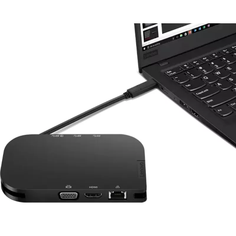 Lenovo 4X91H02421 hub interfejsu USB Type-C 5000 Mbit/s Czarny