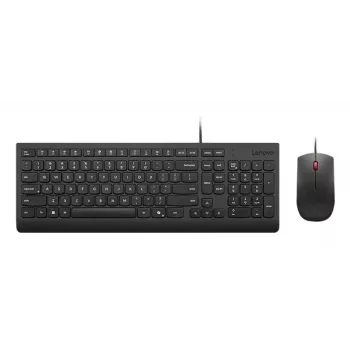 Przewodowy pełnowymiarowy zestaw klawiatury i myszy USB Lenovo 4X31R64409 — układ 100%, kabel 1,8 m, czarny, duński