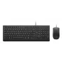 Przewodowy pełnowymiarowy zestaw klawiatury i myszy USB Lenovo 4X31R64409 — układ 100%, kabel 1,8 m, czarny, duński