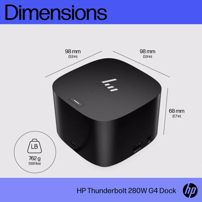 Stacja dokująca HP Thunderbolt Dock 280W G4 przewodowa Thunderbolt 4 czarna