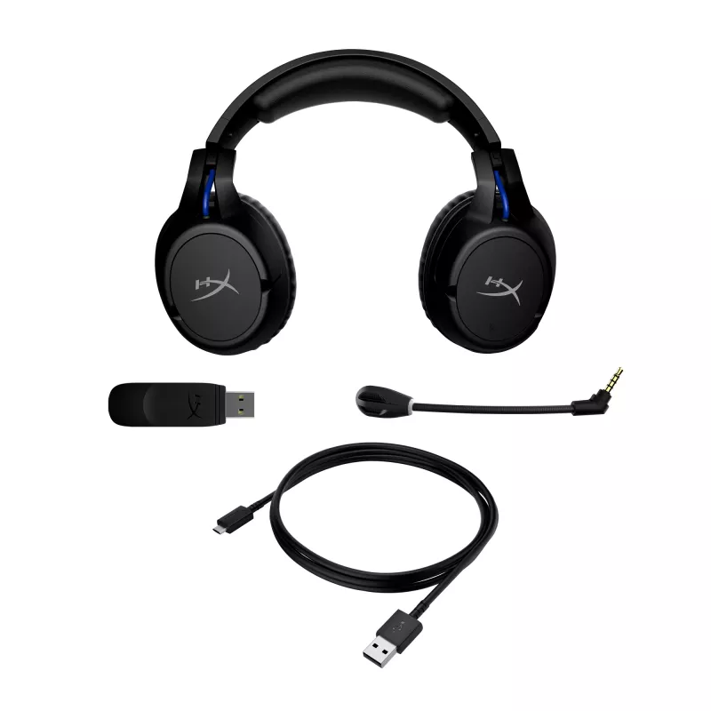 HyperX Cloud Flight - Bezprzewodowy zestaw słuchawkowy do gier (Czarno-Niebieski) - PS5-PS4