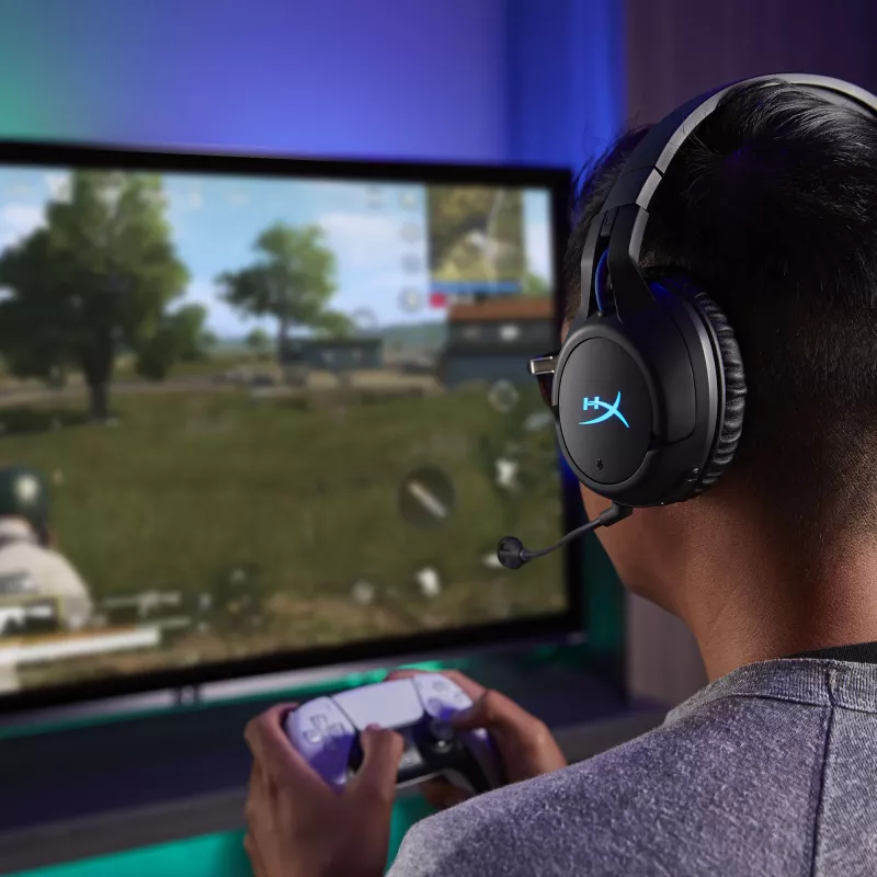 HyperX Cloud Flight - Bezprzewodowy zestaw słuchawkowy do gier (Czarno-Niebieski) - PS5-PS4
