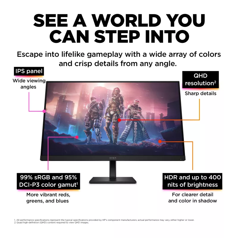 OMEN by HP 31,5-calowy monitor gamingowy QHD 165 Hz - OMEN 32q