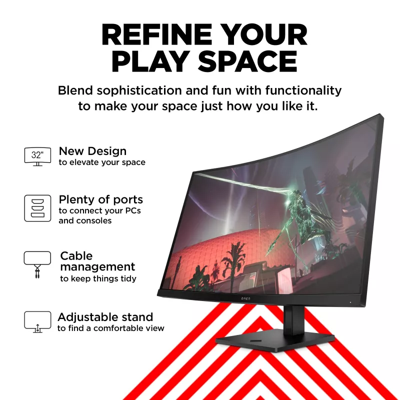 OMEN by HP 31,5-calowy zakrzywiony monitor gamingowy QHD 165 Hz – OMEN 32c