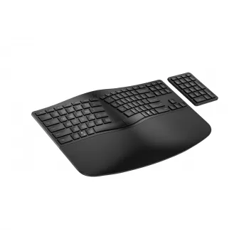 HP 965 Ergonomic Wireless klawiatura, pełnowymiarowa (100%), bezprzewodowa, RF Wireless + Bluetooth, membranowa, czarna