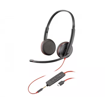 Zestaw słuchawkowy POLY Czarnywire C3225 Stereo USB-C Przewodowy Biuro Call Center