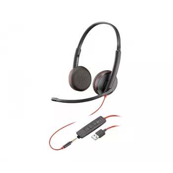 Zestaw słuchawkowy POLY Czarnywire 3225 Stereo USB-A przewodowy biurowy do call center