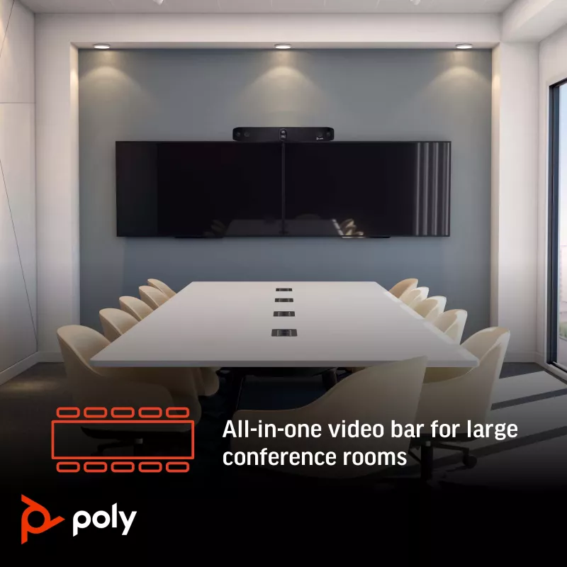 HP Poly Studio X70 All-In-One Video Bar, 357 kg, 0 - 40 °C, 15 - 80%, 840.2 mm, 135.4 mm, 117.3 mm