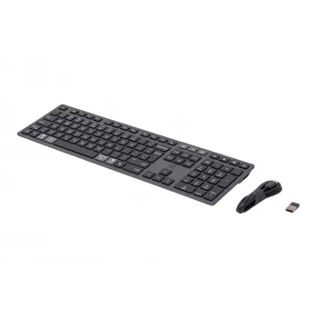 Bezprzewodowa klawiatura wielofunkcyjna HP 720 Multi-Device, ładowalna, pełnowymiarowa (100%), bezprzewodowa, USB + Bluetooth, mechaniczna, QWERTY, czarna