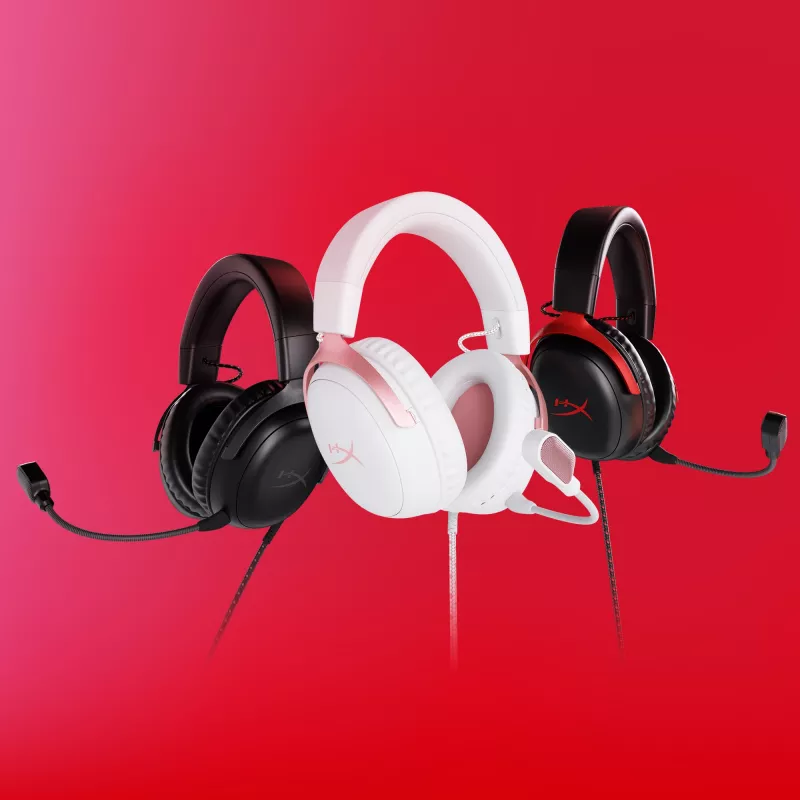 HyperX Cloud III - Zestaw słuchawkowy do gier (Biały/Różowy)