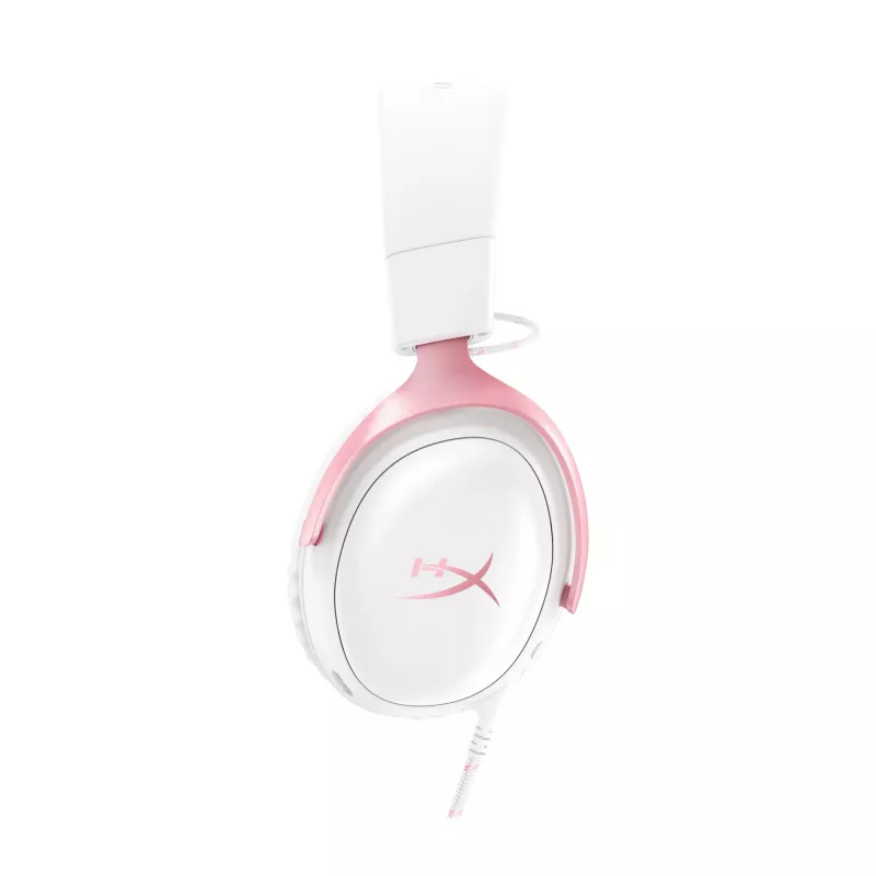 HyperX Cloud III - Zestaw słuchawkowy do gier (Biały/Różowy)