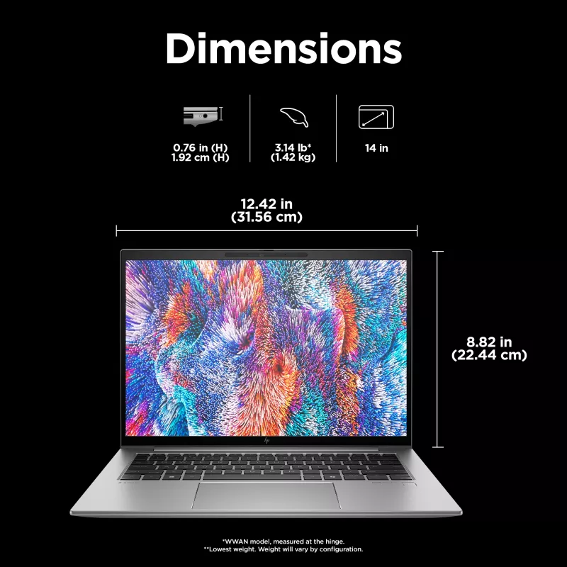 Mobilna stacja robocza HP ZBook Firefly G11 14 cali Intel Core Ultra 7 155U 32 GB RAM 1 TB SSD Intel Graphics Windows 11 Pro