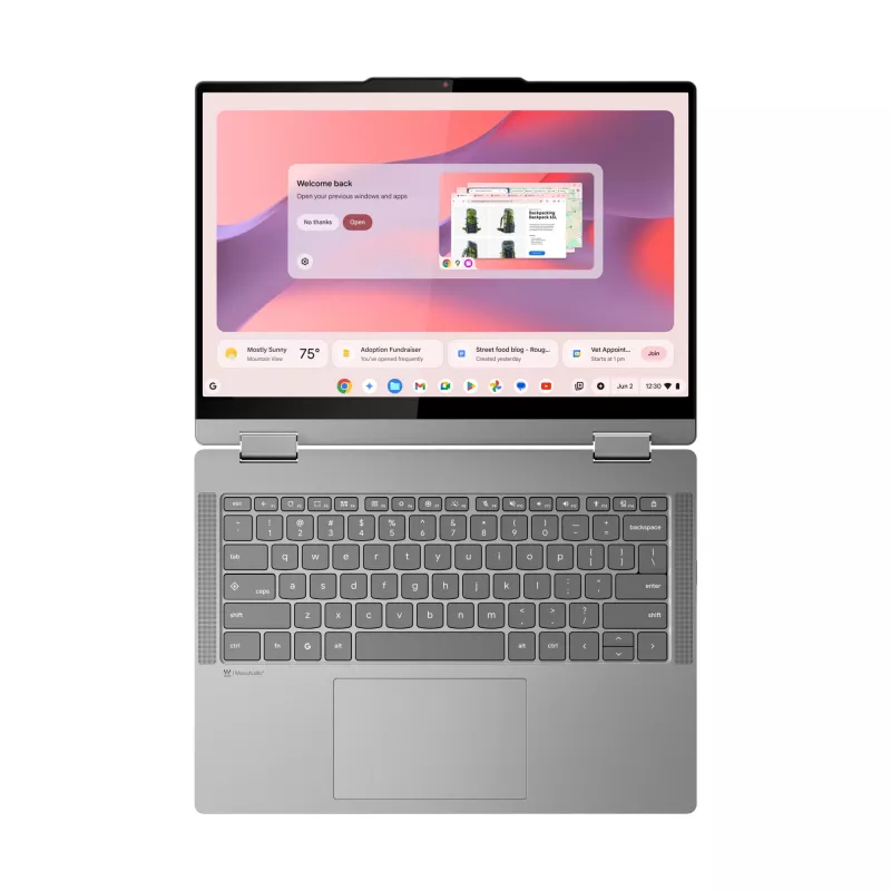Lenovo Chrome 2in1 14IRU10 Intel Core 5 120U Chromebook 35.6 cm (14 inch) Dotykowy WUXGA 8 GB LPDDR5-SDRAM 128 GB UFS Wi-Fi 6E (802.11ax) ChromeOS Angielski Szary