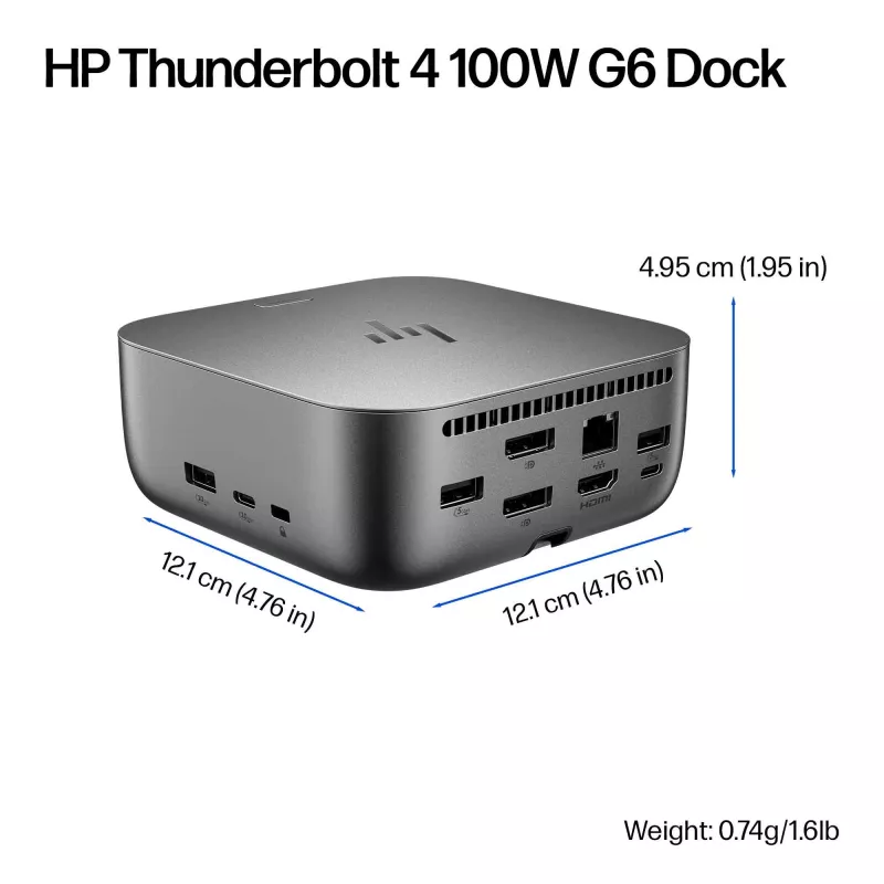 Stacja dokująca HP Thunderbolt 4 100W G6 — łączność przewodowa, 5K Ultra HD