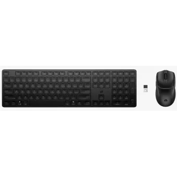 Zestaw klawiatury i myszy HP 495C — Pełnowymiarowa klawiatura bezprzewodowa, mysz wielourządzeniowa, USB/RF/Bluetooth, czarny