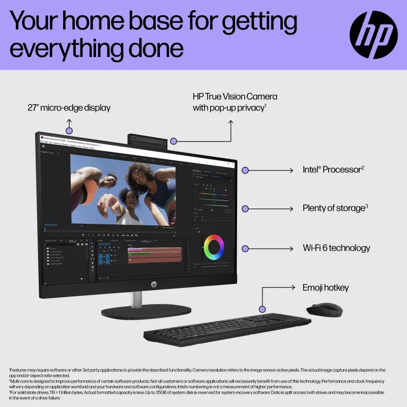 HP All-in-One 27-cr0048na Intel® Core™ i7 i7-1355U 68,6 cm (27 cali) 1920 x 1080 pikseli All-in-One PC 8 GB DDR4-SDRAM 1 TB SSD Windows 11 Home Wi-Fi 6 (802.11ax) Biały