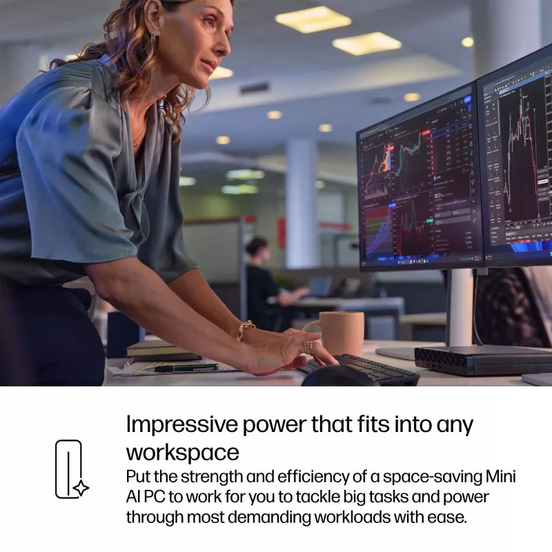 Mini PC HP EliteDesk 8 Mini G1i AI — Intel Core Ultra 7 265T, 16 GB DDR5, 1 TB SSD, Windows 11 Pro, Czarny