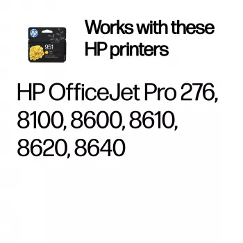 HP 951 żółty Oryginalnyny wkład atramentowy, żółty, 1 szt., 535 stron