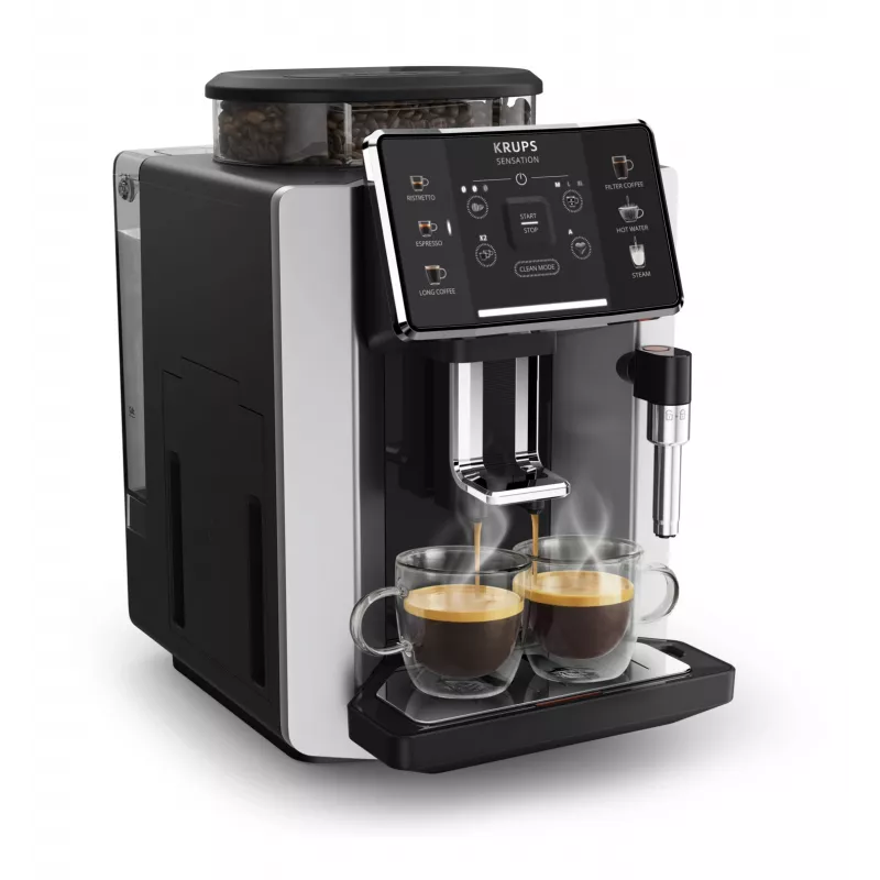 Ekspres do kawy KRUPS Sensation EA910E — w pełni automatyczny, zbiornik na wodę 1,7 l, wbudowany młynek, 2 wylewki, 1450 W