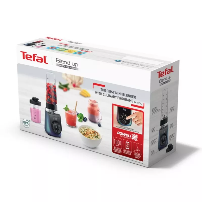 Tefal Blend Up BL19H4F0 blender 0.85 L Blender stołowy 1000 W Niebieski, Przezroczysty