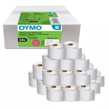 Zestaw rolek z etykietami Dymo LabelWriter 101 x 54 mm, białe etykiety papierowe, 24 rolki (220 etykiet/rolka)