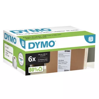 Etykiety wysyłkowe Dymo LabelWriter Extra Large 104×159 mm samoprzylepne 6 rolek, 1320 etykiet do LabelWriter 4XL/5XL