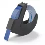DYMO Authentic Embossing Label Tape | 9 mm x 3 m roll | biały Print on niebieski | Self-Adhesive | for Embossing Label Makers | 1 Count