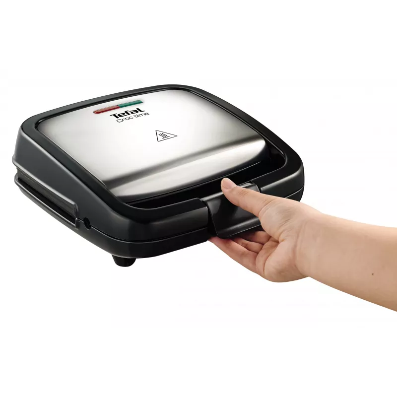 Grill kontaktowy Tefal SM193D — elektryczny grill stołowy, czarny i stal nierdzewna, 1,9 kg