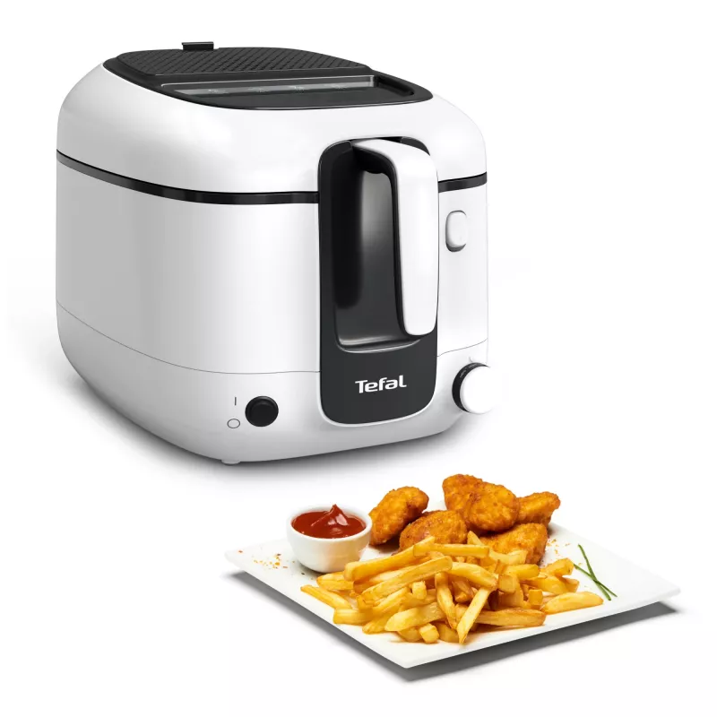 Frytownica Tefal Super Uno FR3101 — pojedyncza 1800 W, pojemność na żywność 1,5 kg, olej 2,2 l, czarno-biała