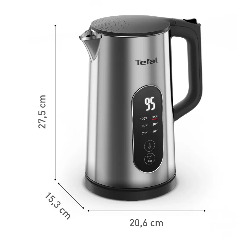 Czajnik elektryczny Tefal Selection KI871DE0 1,7 L 1500 W Czarny, stal nierdzewna