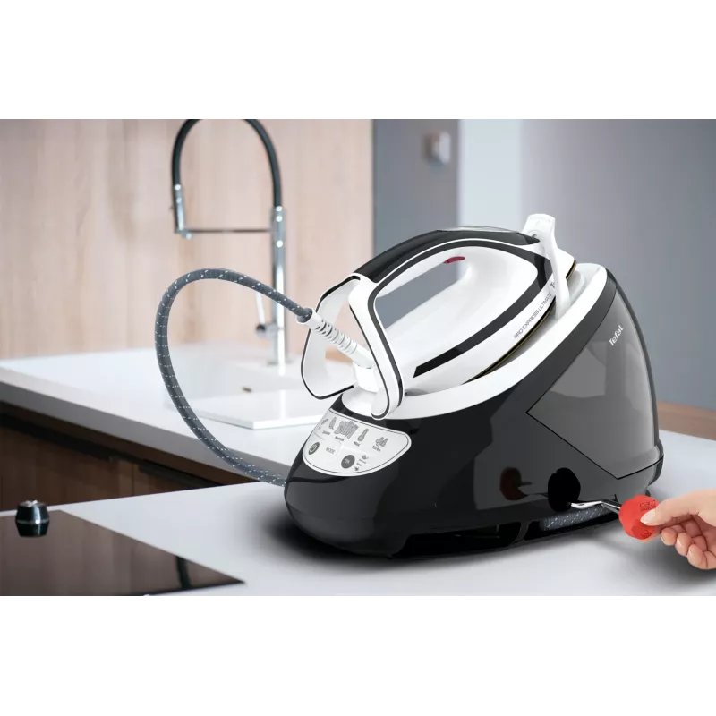 Tefal Pro Express Ultimate GV9550 1.9 L Durilium AirGlide Autoclean stopa Żelazka Czarny, Biały
