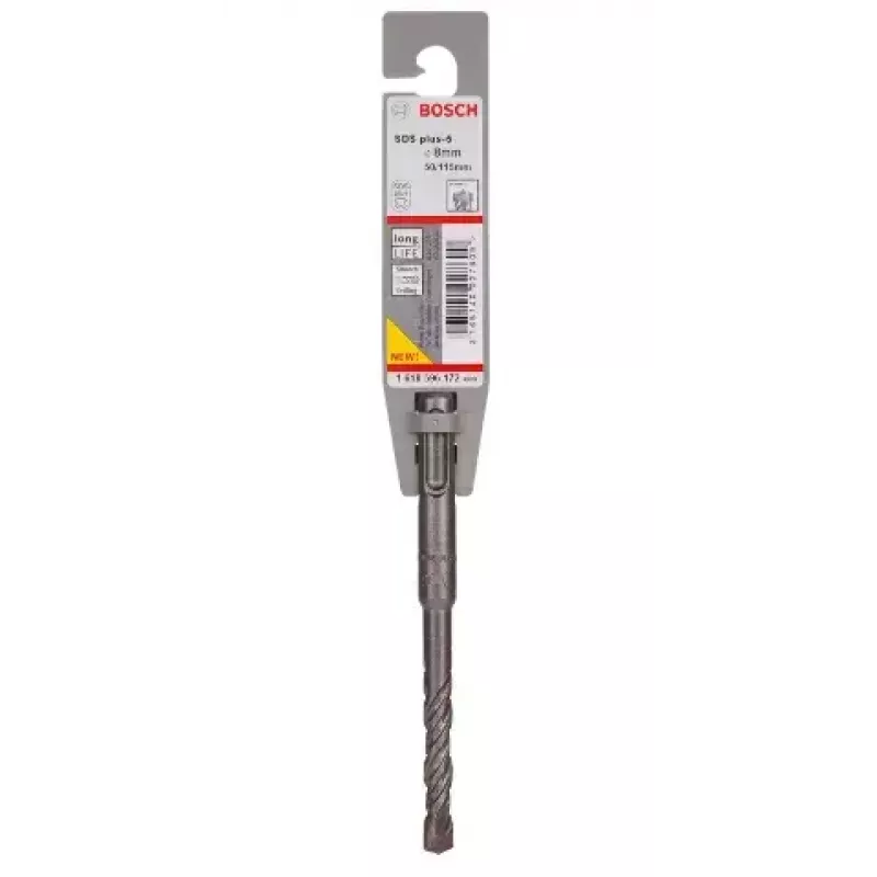 Wiertło udarowe Bosch SDS Plus-5 — 8 mm, do młotowiertarki i wiercenia
