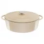 Tefal E25906 Oval Beige żeliwne naczynie kuchenne, średnica 34 cm, owalny kształt