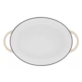Tefal E25906 Oval Beige żeliwne naczynie kuchenne, średnica 34 cm, owalny kształt