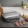 Grill kontaktowy Tefal Optigrill+ XL GC727D10 — 2000 W, prostokątna obudowa metalowa, 445×365×175 mm